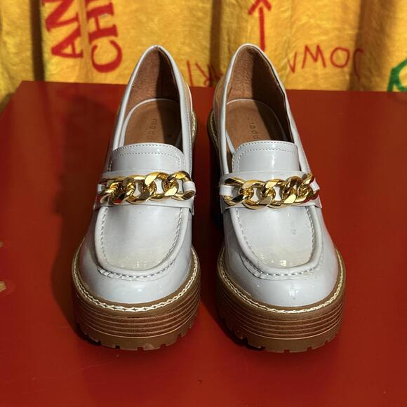 Chunky Madden Girl Heeled Loafers with Gold Chain Detail - Picture 3 of 9